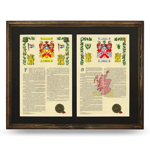 Double Armorial History Framed- Brown