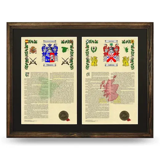 Double Armorial History Framed- Brown