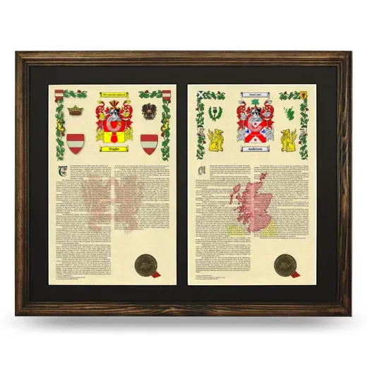 Double Armorial History Framed- Brown