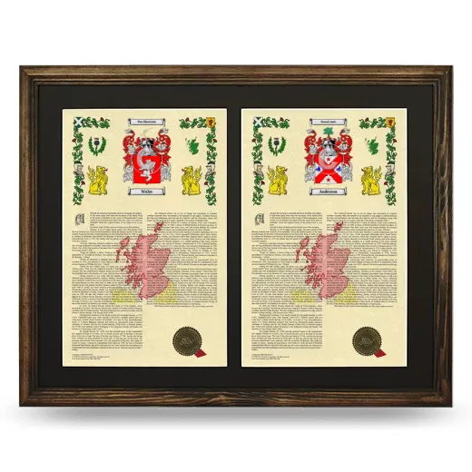 Double Armorial History Framed- Brown