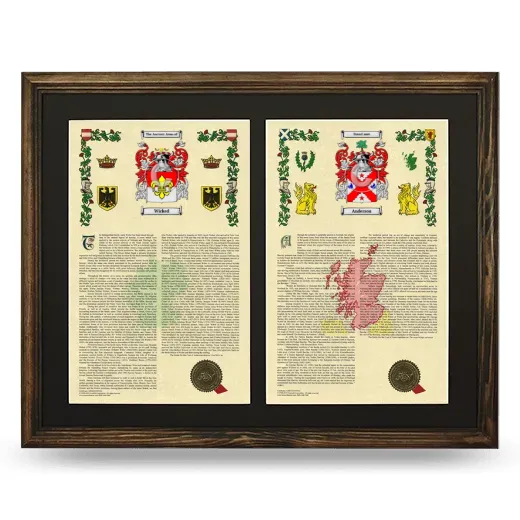 Double Armorial History Framed- Brown