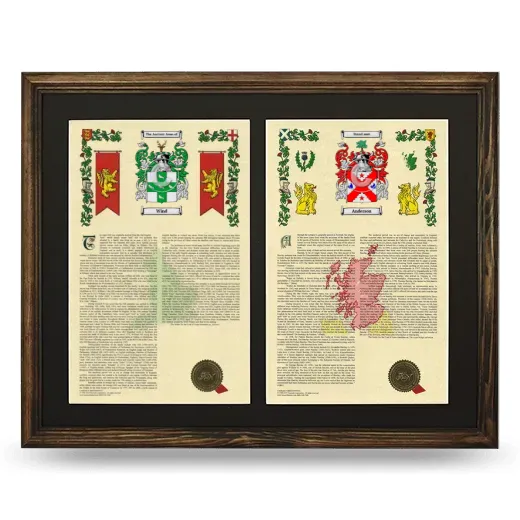Double Armorial History Framed- Brown