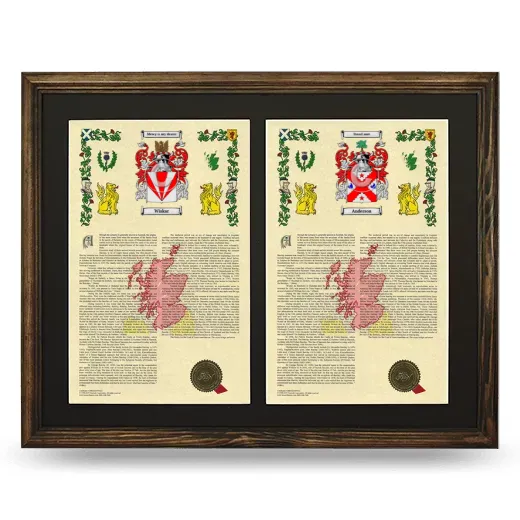 Double Armorial History Framed- Brown