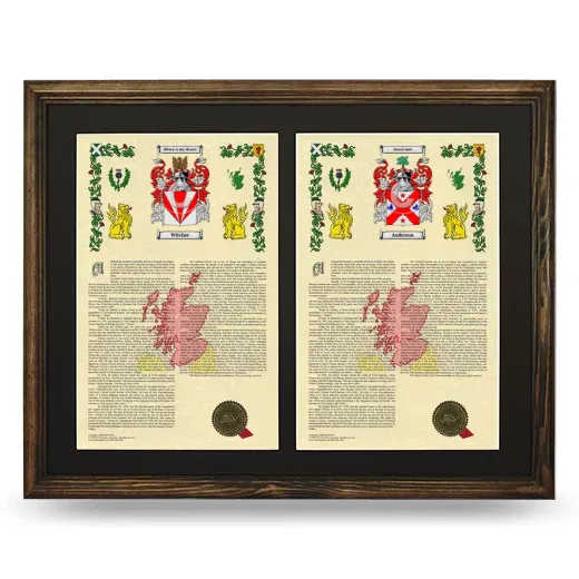 Double Armorial History Framed- Brown