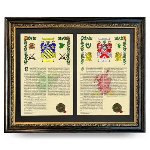Double Armorial History Framed - Heirloom