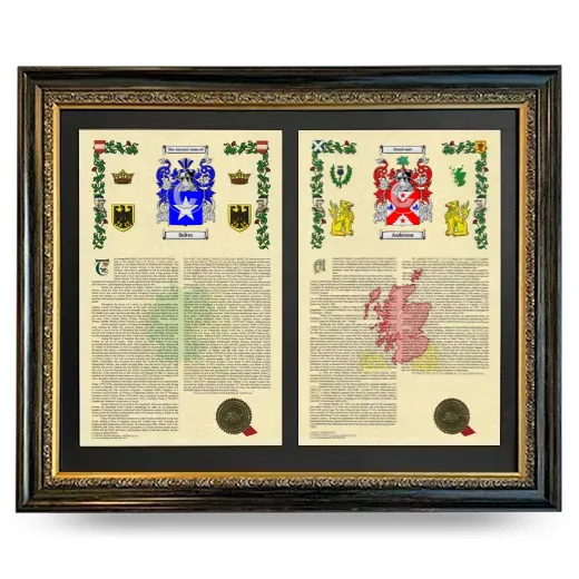 Double Armorial History Framed - Heirloom