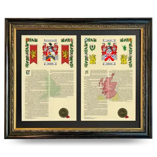 Double Armorial History Framed - Heirloom