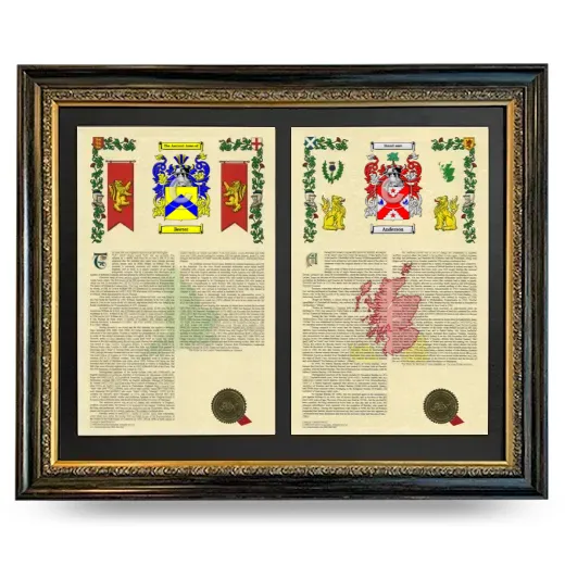 Double Armorial History Framed - Heirloom