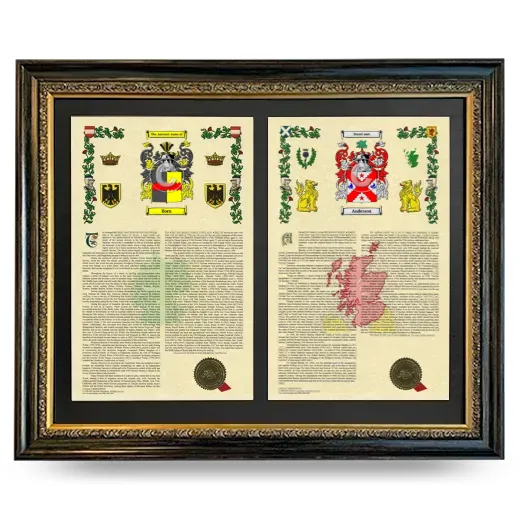 Double Armorial History Framed - Heirloom