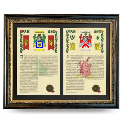 Double Armorial History Framed - Heirloom