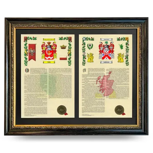 Double Armorial History Framed - Heirloom
