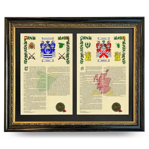 Double Armorial History Framed - Heirloom