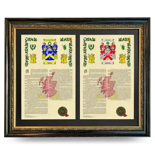 Double Armorial History Framed - Heirloom