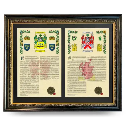 Double Armorial History Framed - Heirloom