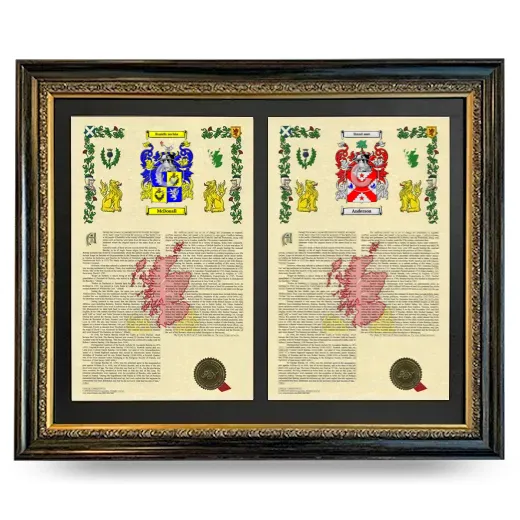 Double Armorial History Framed - Heirloom