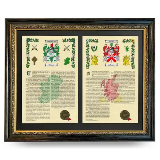Double Armorial History Framed - Heirloom