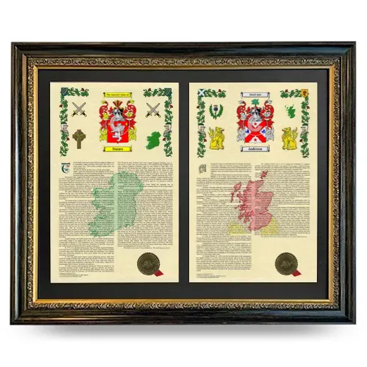 Double Armorial History Framed - Heirloom