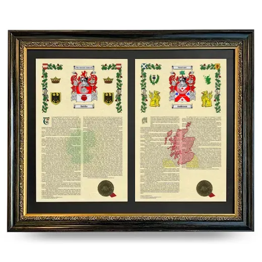 Double Armorial History Framed - Heirloom