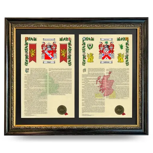 Double Armorial History Framed - Heirloom