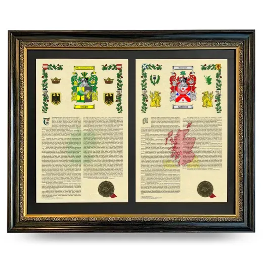 Double Armorial History Framed - Heirloom