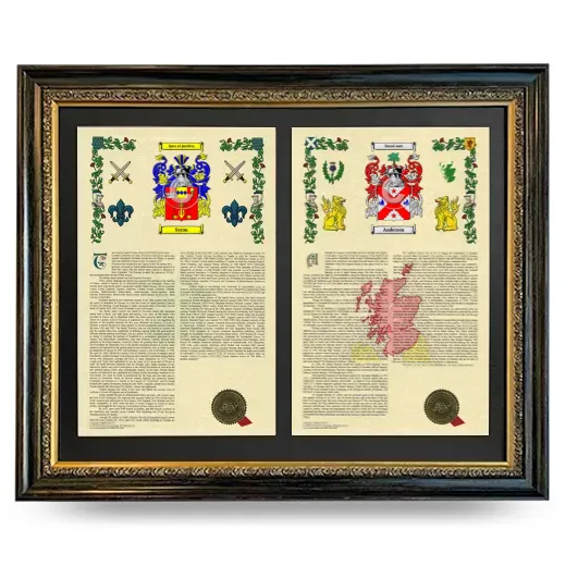 Double Armorial History Framed - Heirloom