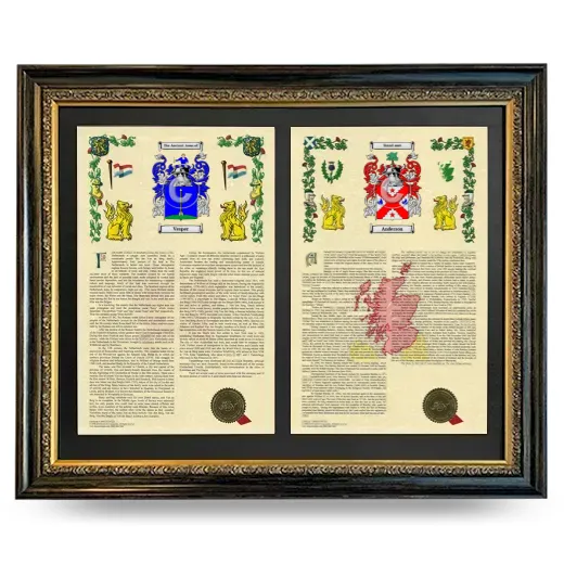 Double Armorial History Framed - Heirloom