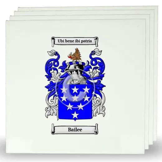 Bailee Set of Four Large Tiles with Coat of Arms