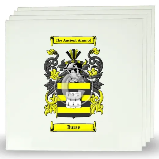 Burse Set of Four Large Tiles with Coat of Arms
