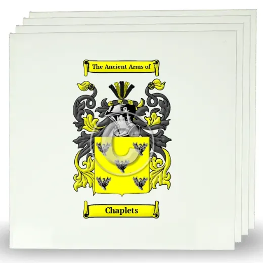 Chaplets Set of Four Large Tiles with Coat of Arms