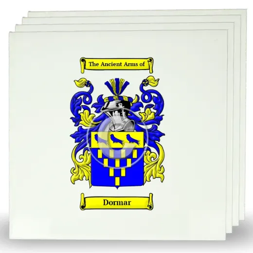 Dormar Set of Four Large Tiles with Coat of Arms