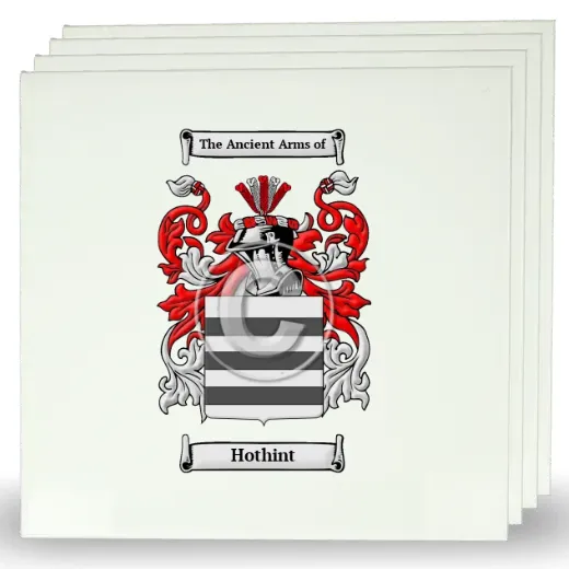Hothint Set of Four Large Tiles with Coat of Arms