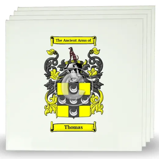 Thomas Set of Four Large Tiles with Coat of Arms