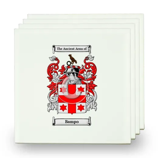 Bampo Set of Four Small Tiles with Coat of Arms