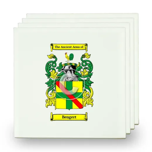 Bengert Set of Four Small Tiles with Coat of Arms