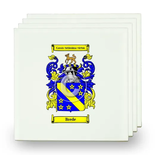 Brede Set of Four Small Tiles with Coat of Arms