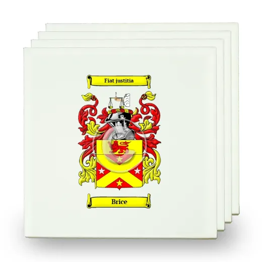 Brice Set of Four Small Tiles with Coat of Arms