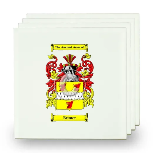 Brimer Set of Four Small Tiles with Coat of Arms