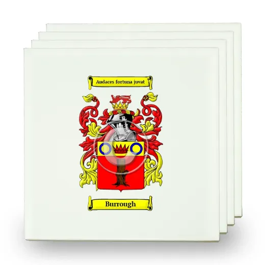 Burrough Set of Four Small Tiles with Coat of Arms