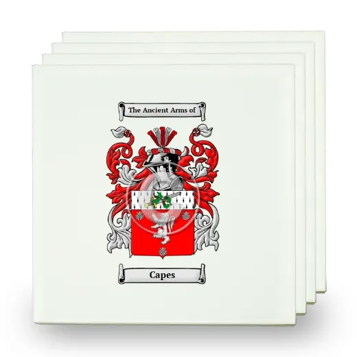 Capes Set of Four Small Tiles with Coat of Arms