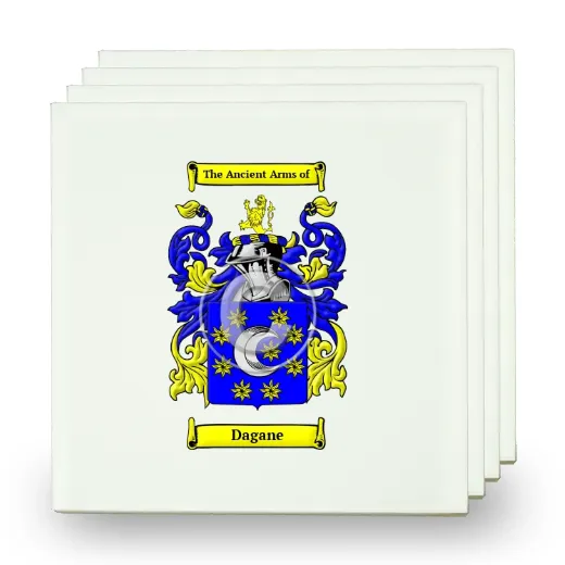 Dagane Set of Four Small Tiles with Coat of Arms