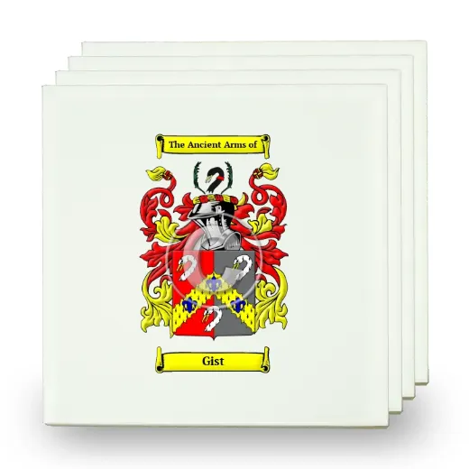 Gist Set of Four Small Tiles with Coat of Arms