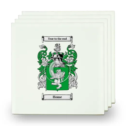 Home Set of Four Small Tiles with Coat of Arms