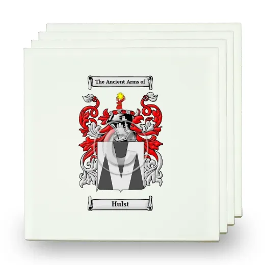 Hulst Set of Four Small Tiles with Coat of Arms