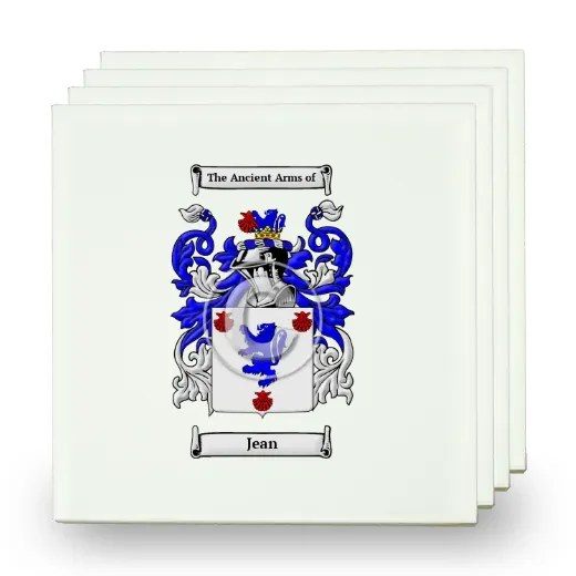 Jean Set of Four Small Tiles with Coat of Arms