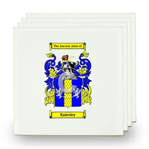 Kniesley Set of Four Small Tiles with Coat of Arms