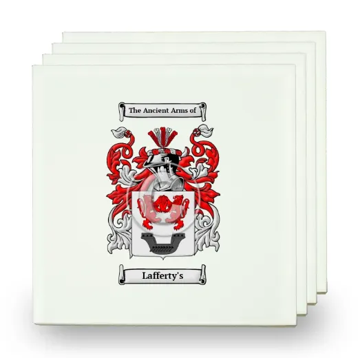 Lafferty's Set of Four Small Tiles with Coat of Arms