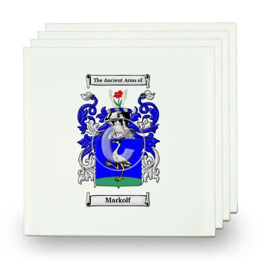 Markolf Set of Four Small Tiles with Coat of Arms
