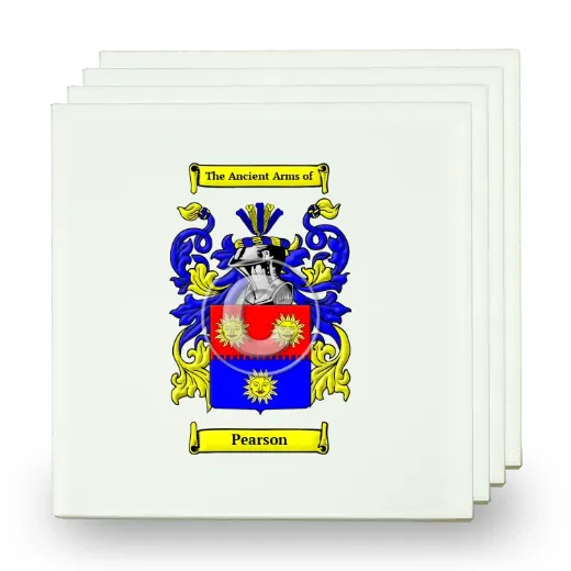 Pearson Set of Four Small Tiles with Coat of Arms