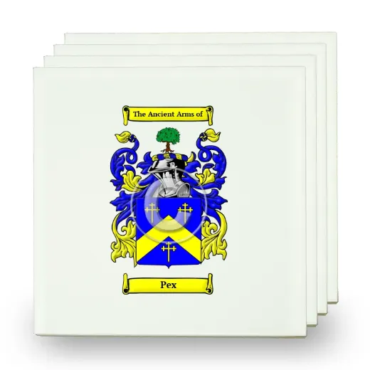 Pex Set of Four Small Tiles with Coat of Arms