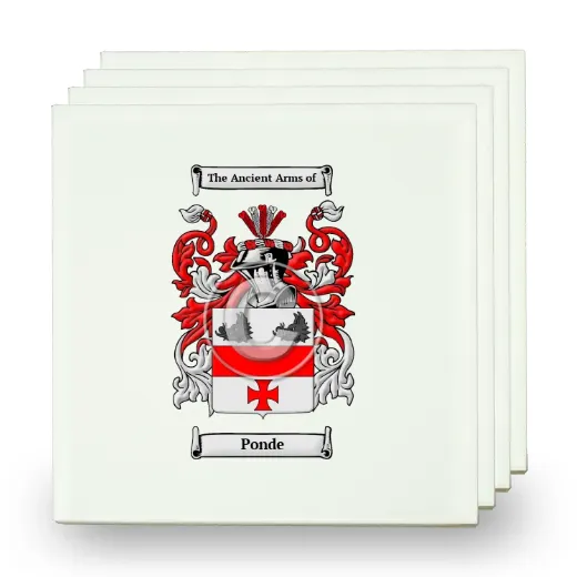 Ponde Set of Four Small Tiles with Coat of Arms